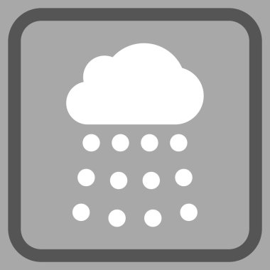 Yağmur bulutu vektör simgesi bir çerçeve içinde