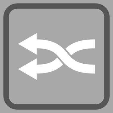 Shuffle oklar sol vektör simgesi bir çerçeve içinde