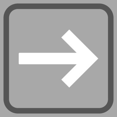 Sağ ok vektör simgesi bir çerçeve içinde