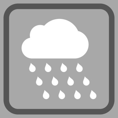 Yağmur bulutu vektör simgesi bir çerçeve içinde
