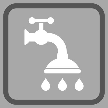 Duş musluk vektör simgesi bir çerçeve içinde
