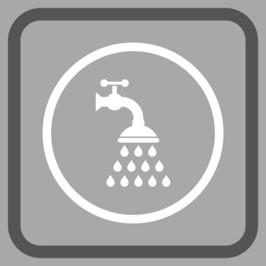 Duş musluk vektör simgesi bir çerçeve içinde
