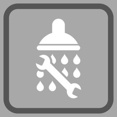 Duş sıhhi tesisat vektör simgesi bir çerçeve içinde