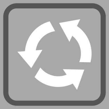 Geri dönüşüm vektör simgesi bir çerçeve içinde