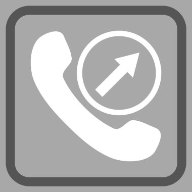 Giden arama vektör simgesi bir çerçeve içinde