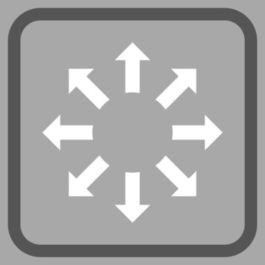 Genişletin okları vektör simgesi bir çerçeve içinde