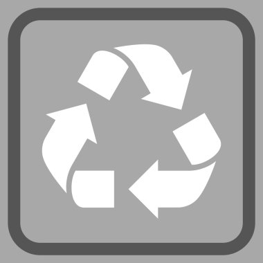 Geri dönüşüm vektör simgesi bir çerçeve içinde