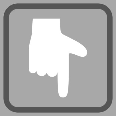 Vektör simgesi bir çerçeve içinde aşağı el işaretçisi