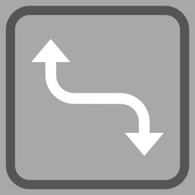 Bend ok vektör simgesi bir çerçeve içinde karşısında