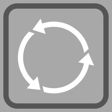 Geri dönüşüm vektör simgesi bir çerçeve içinde