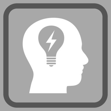 Kafası ampul vektör simgesi bir çerçeve içinde