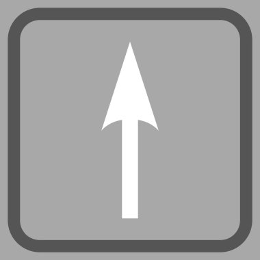 Vektör simgesi bir çerçeve içinde yukarı ok keskin