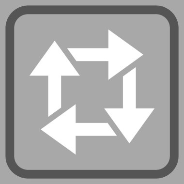 Geri dönüşüm vektör simgesi bir çerçeve içinde