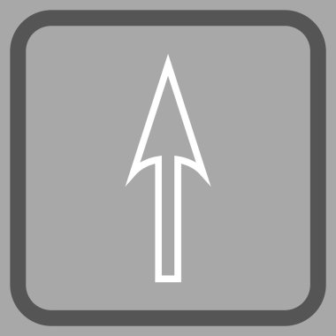 Vektör simgesi bir çerçeve içinde yukarı ok keskin