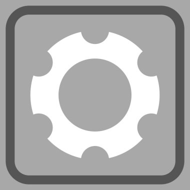 Dişli vektör simgesi bir çerçeve içinde