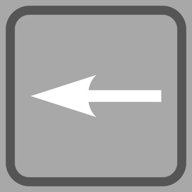 Keskin ok sol vektör simgesi bir çerçeve içinde