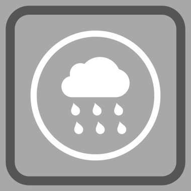 Yağmur bulutu vektör simgesi bir çerçeve içinde