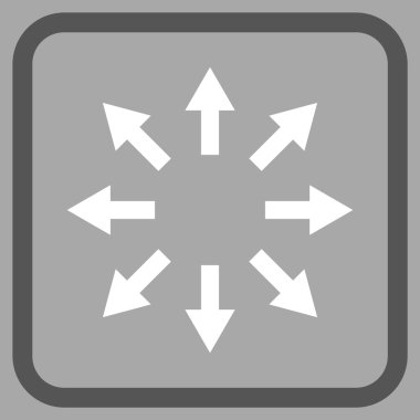 Radyal oklar bir çerçeve içinde simge vektör