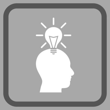 Dahi ampul vektör simgesi bir çerçeve içinde