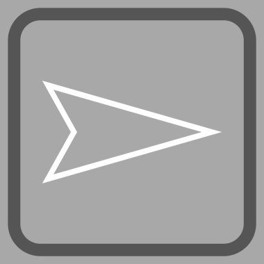 İşaretçi doğru vektör simgesi bir çerçeve içinde