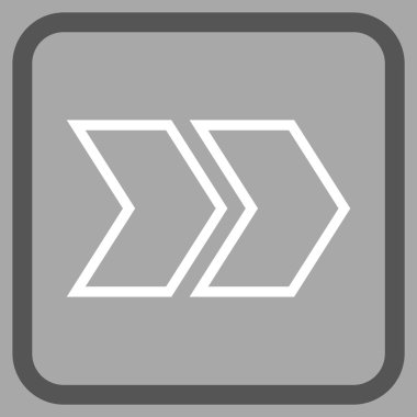 Üst karakter doğru vektör simgesi bir çerçeve içinde