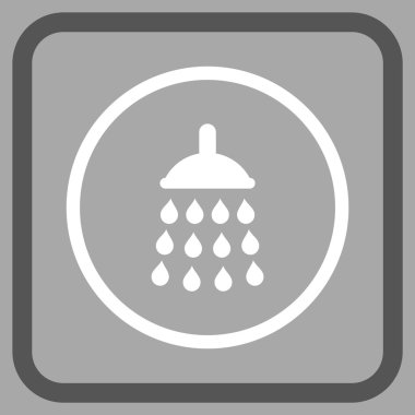 Duş vektör simgesi bir çerçeve içinde