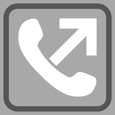 Giden arama vektör simgesi bir çerçeve içinde