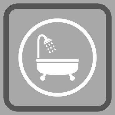 Duş Banyo vektör simgesi bir çerçeve içinde