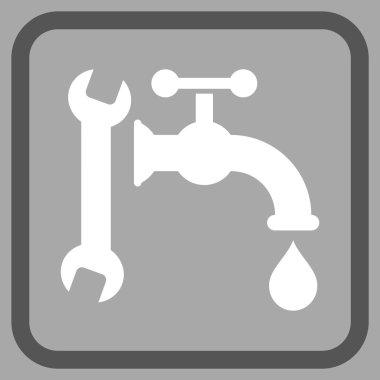 Sıhhi tesisat vektör simgesi bir çerçeve içinde