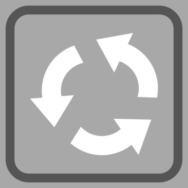 Geri dönüşüm vektör simgesi bir çerçeve içinde