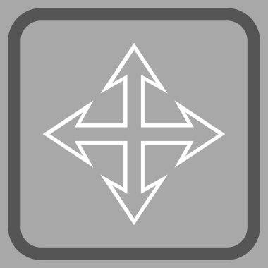 Genişletin okları vektör simgesi bir çerçeve içinde