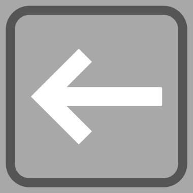 Sol ok vektör simgesi bir çerçeve içinde