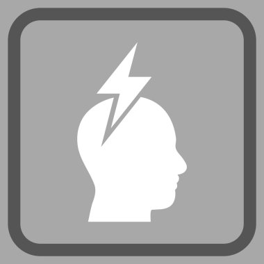 Baş ağrısı vektör simgesi bir çerçeve içinde