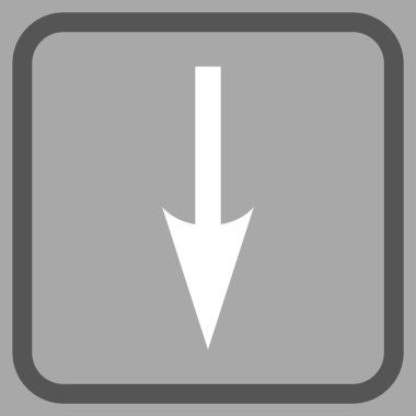 Vektör simgesi bir çerçeve içinde aşağı ok keskin