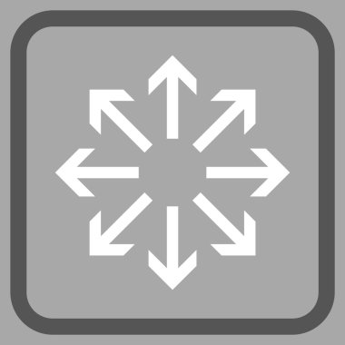 Radyal oklar bir çerçeve içinde simge vektör