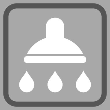 Duş vektör simgesi bir çerçeve içinde