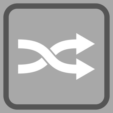 Shuffle okları doğru vektör simgesi bir çerçeve içinde