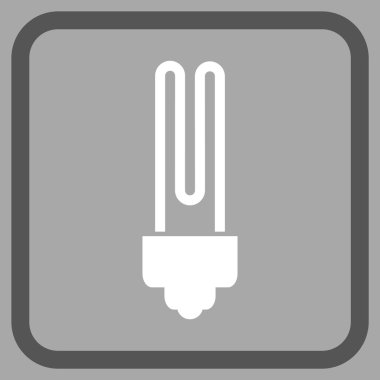 Floresan ampul vektör simgesi bir çerçeve içinde