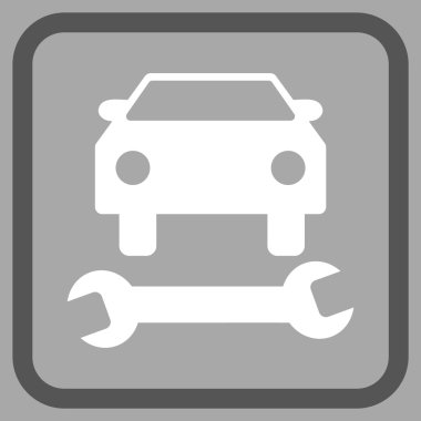 Araba tamir vektör simgesi bir çerçeve içinde