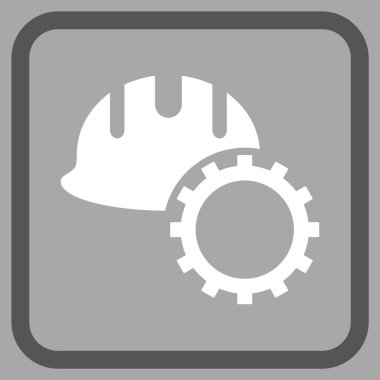 Geliştirme işçisi vektör simgesi bir çerçeve içinde