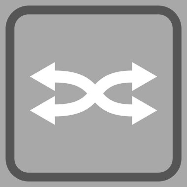 Shuffle okları yatay vektör simgesi bir çerçeve içinde