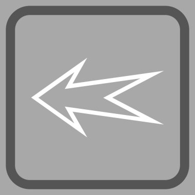 Ok sol vektör simgesi bir çerçeve içinde