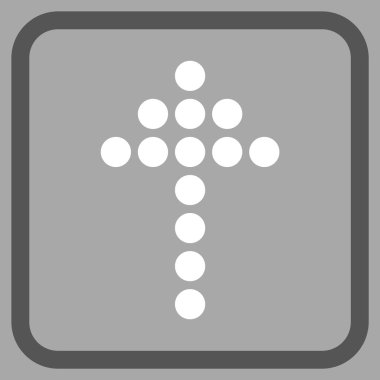 Vektör simgesi bir çerçeve içinde yukarı noktalı ok