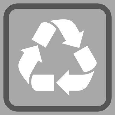 Geri dönüşüm vektör simgesi bir çerçeve içinde