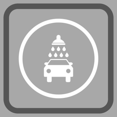 Oto yıkama vektör simgesi bir çerçeve içinde