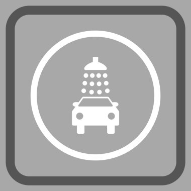 Oto yıkama vektör simgesi bir çerçeve içinde