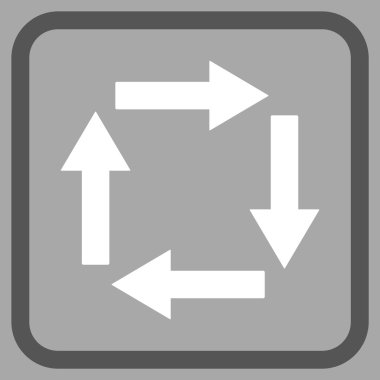 Dolaşım oklar bir çerçeve içinde simge vektör