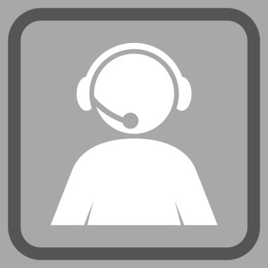 Çağrı Merkezi operatörü vektör simgesi bir çerçeve içinde