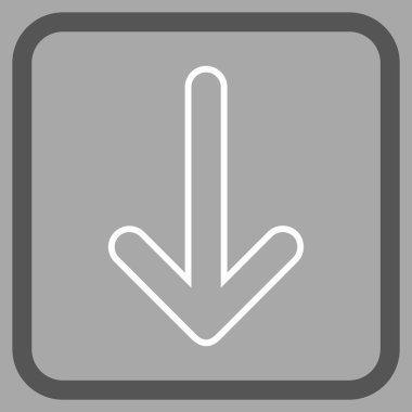 Vektör simgesi bir çerçeve içinde aşağı yönlü ok