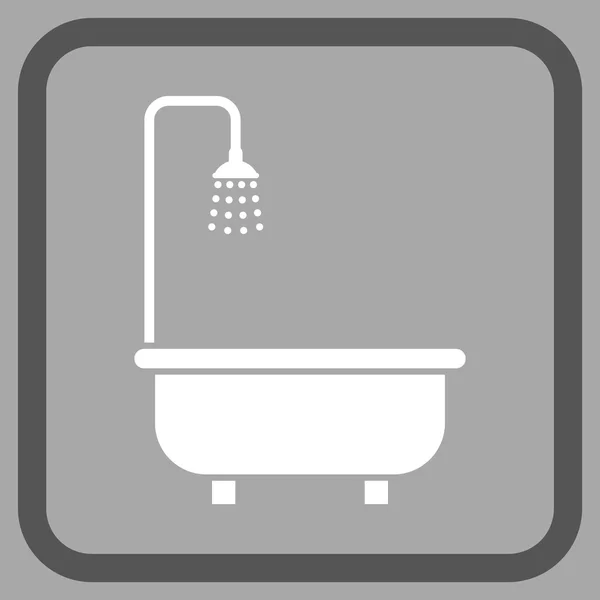 Vector de baño de ducha icono en un marco — Vector de stock